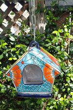 Ceramic Bird Feeder, Talavera Pottery, Decorative Outdoor Hanging Feeder Station, Handmade Mexican Pottery, Attract Wild Birds