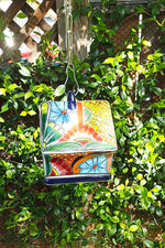 Ceramic Bird Feeder, Talavera Pottery, Decorative Outdoor Hanging Feeder Station, Handmade Mexican Pottery, Attract Wild Birds