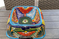 Ceramic Dog Dish, Talavera Pottery, Gorgeous Pet Food Bowl, Mexican Dog Bowl, Hand Painted Dog Lover Home Decor or Gift, Medium Sized Dogs