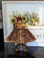 Pilgrim Mexican Art, Handmade Sculpture from Oaxaca Mexico, Shelf Decor / Home Decor, Original Art, Handpainted Figurine