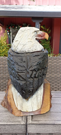 Bald Eagle Statue, Hand Carved Eagle Art, Yard & Home Decor, Chainsaw Art, Carved Eagle Statue, Outdoor Garden Statue