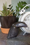 Toucan Home Decor, Barro Negro Black Clay, Handmade Mexican Pottery from San Bartolo near Oaxaca, Mexico