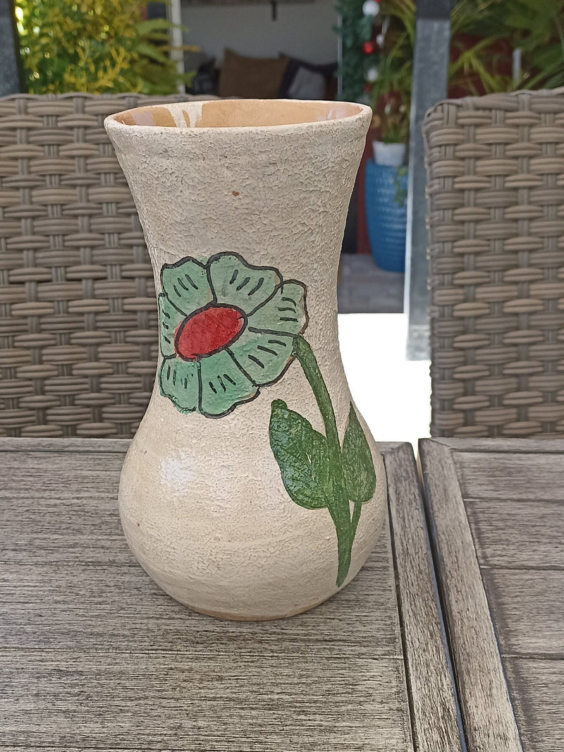 Decorative Flower Vase, Handmade Mexican Pottery from Atzompa, Mexico, Home Decor, Indoor or Outdoor Decor, Charming Plant Pot