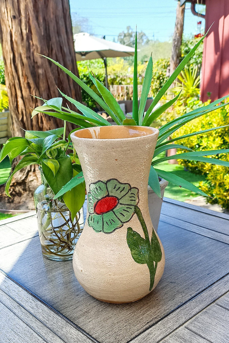 Decorative Flower Vase, Handmade Mexican Pottery from Atzompa, Mexico, Home Decor, Indoor or Outdoor Decor, Charming Plant Pot