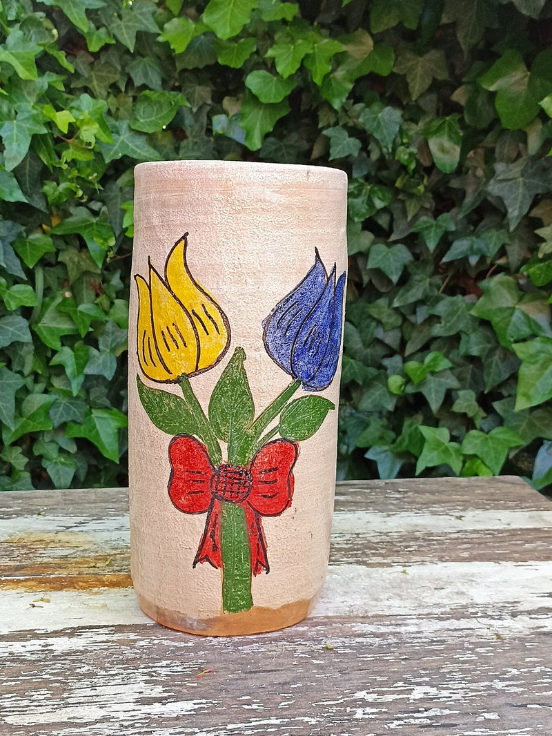 Ceramic Floral Planter for Outdoor Decor, Home Decor, Shelf Decor, Mexican Pottery, Handmade Flower Pot & Indoor Planter, Dried Flower Vase