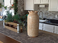 Stunning Planter with Etched Floral Designs, Handmade Mexican Pottery from Santa Maria Atzompa, Mexico, Classic Design