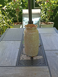 Stunning Planter with Etched Floral Designs, Handmade Mexican Pottery from Santa Maria Atzompa, Mexico, Classic Design
