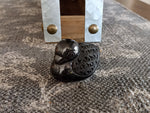 Cute Birdie Home Decor, Barro Negro, Black Clay, Handmade Mexican Pottery from San Bartolo near Oaxaca, Mexico