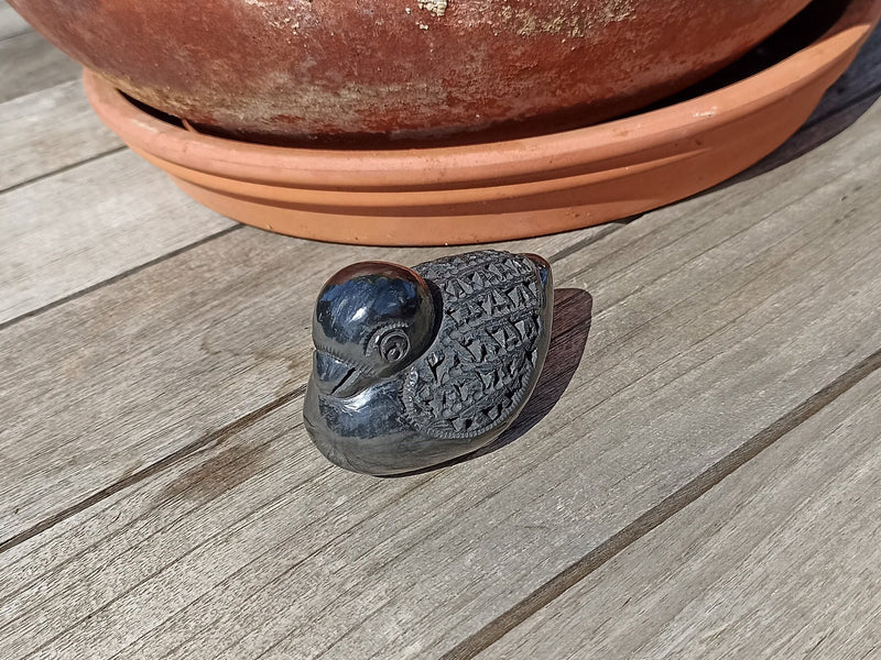 Cute Birdie Home Decor, Barro Negro, Black Clay, Handmade Mexican Pottery from San Bartolo near Oaxaca, Mexico