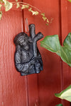 Barro Negro Jesus with the Cross Decoration, Mexican Clay Art, Decorative Cross, Handmade Pottery from San Bartolo near Oaxaca, Mexico