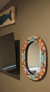 Bathroom Mirror, Talavera Wall Decor, Vanity Mirror, Oval Decorative Mirror, Ceramic Mirror Can Hang Vertically or Horizontally