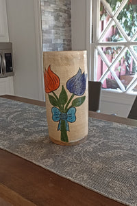 Ceramic Floral Planter for Outdoor Decor, Home Decor, Shelf Decor, Mexican Pottery, Handmade Flower Pot or Indoor Planter, Silk Flower Vase