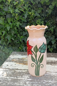 Ceramic Floral Planter for Outdoor Decor, Home Decor, Shelf Decor, Mexican Pottery, Handmade Flower Pot or Indoor Planter, Dried Flower Vase