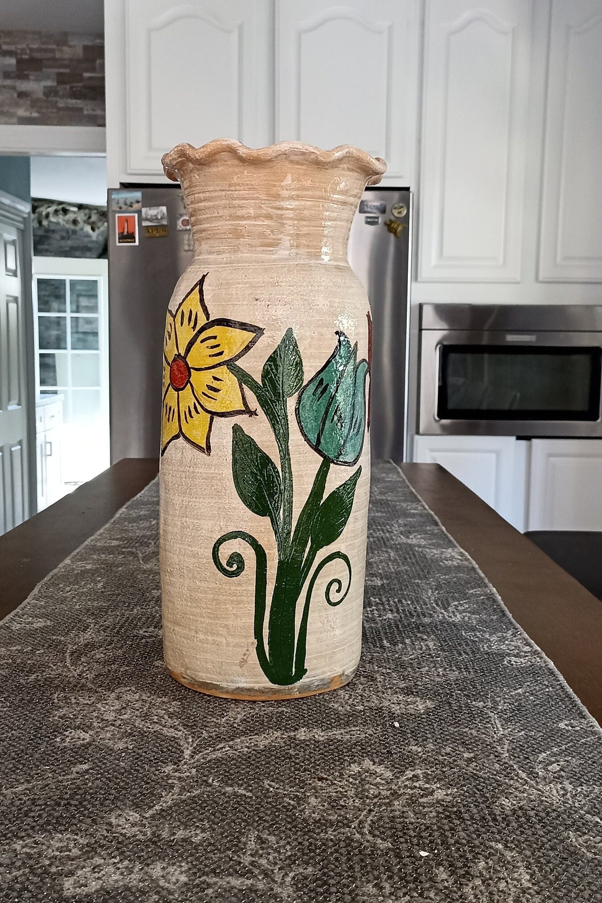 Ceramic Floral Planter for Outdoor Decor, Home Decor, Shelf Decor, Mexican Pottery, Handmade Flower Pot or Indoor Planter, Dried Flower Vase