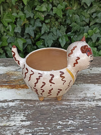 Fat Cat Planter, Ceramic Flower Pot, Handmade Mexican Pottery from Atzompa, Mexico, Home Decor, Indoor or Outdoor Decor, Charming Plant Pot