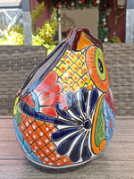 Ceramic Owl Flower Pot -Colorful, Owl Gifts, Talavera Pottery, Mexican Pottery -Medium, Indoor or Outdoor Owl Decorations, Ceramic Planter