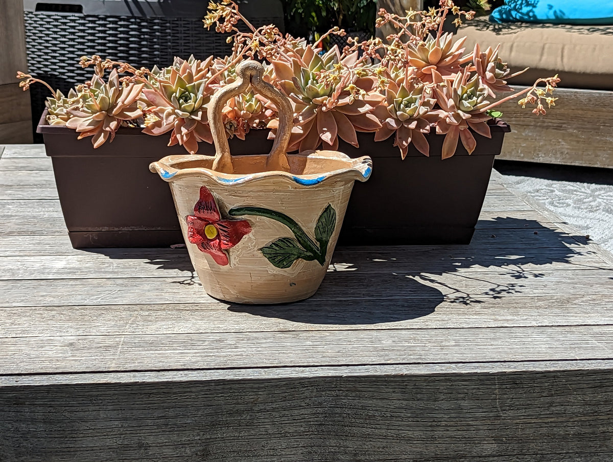 Hanging Planter, Ceramic Flower Pot, Handmade Mexican Pottery from Atzompa, Mexico, Home Decor, Indoor or Outdoor Decor, Charming Plant Pot