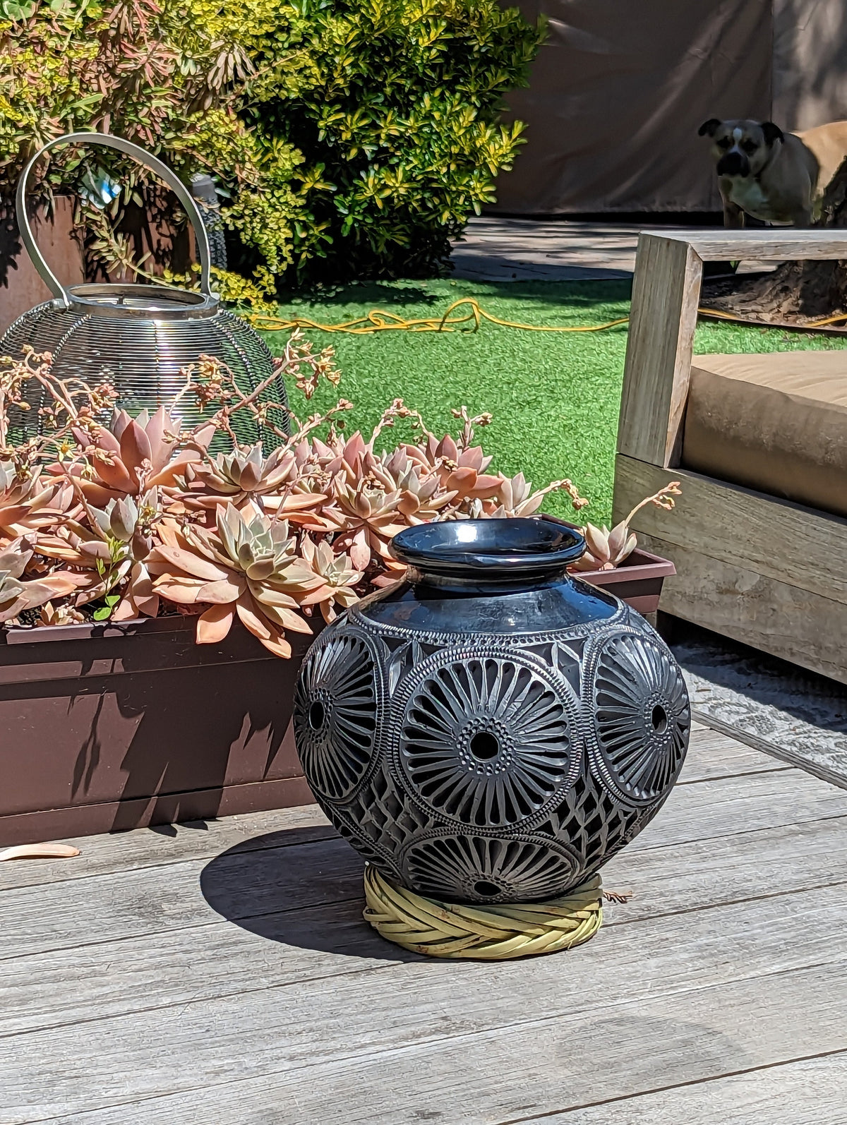 Decorative Vase Barro Negro, Stunning Black Pottery Home Decor, Handmade Mexican Pottery from San Bartolo, Oaxaca, Mexico, Dried Flower Vase