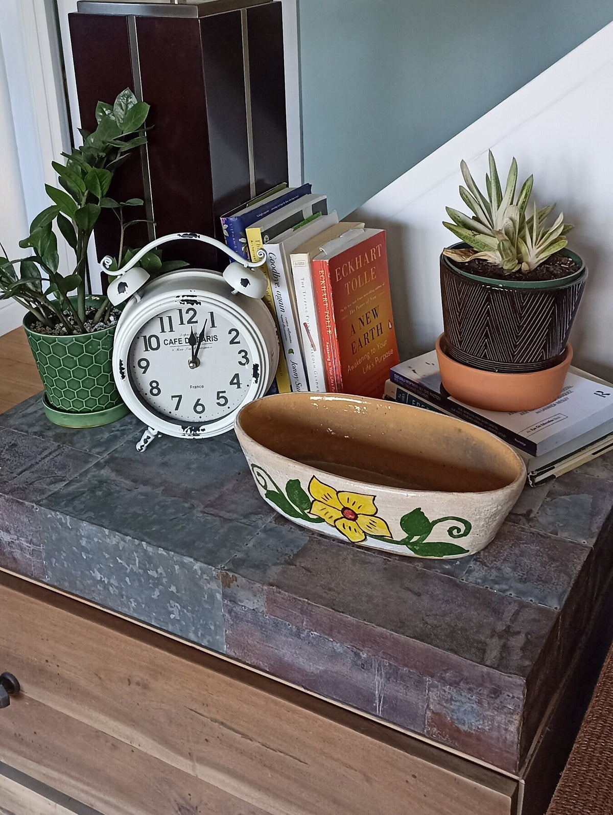 Succulent Planters, Talavera Pottery, Indoor Windowsill Planter, Cute Succulent Planter Box, Herb Planters Indoor, Red & Yellow Flower