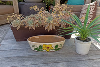 Succulent Planters, Talavera Pottery, Indoor Windowsill Planter, Cute Succulent Planter Box, Herb Planters Indoor, Red & Yellow Flower