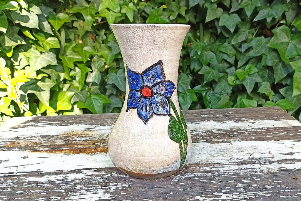 Decorative Flower Vase, Handmade Mexican Pottery from Atzompa, Mexico, Home Decor, Indoor or Outdoor Decor, Charming Plant Pot