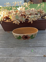 Succulent Planters, Talavera Pottery, Indoor Windowsill Planter, Cute Succulent Planter Box, Herb Planters Indoor, Brown & Yellow Flowers