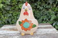 Ceramic Chicken Planter, Flower Pot, Handmade Mexican Pottery from Atzompa, Mexico, Home Decor, Indoor or Outdoor Decor, Charming Plant Pot