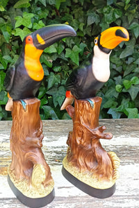 Cute Vintage Japanese Toucan Pair Home Decor, Ceramic Toucans from the 1960s, Price is for both Toucans