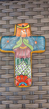 Talavera Cross Decoration, Mexican Clay Art, Decorative Cross, Oaxacan Art, Colorful Cross Art Handmade In Mexico