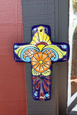 Talavera Cross Decoration, Mexican Clay Art, Decorative Cross, Oaxacan Art, Colorful Cross Art Handmade In Mexico