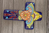 Talavera Cross Decoration, Mexican Clay Art, Decorative Cross, Oaxacan Art, Colorful Cross Art Handmade In Mexico