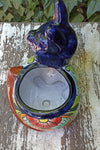 Talavera Cat Flower Pot, Ceramic Planter Home Decor, Indoor Outdoor Planter Pot, Mexican Pottery Yard & Garden Decor, Handmade