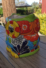 Talavera Owl Flower Pot, Ceramic Planter, Handmade Talavera Pottery, Garden Decor, Outdoor Decorations, Indoor Home Decor, Cute Owl Gifts