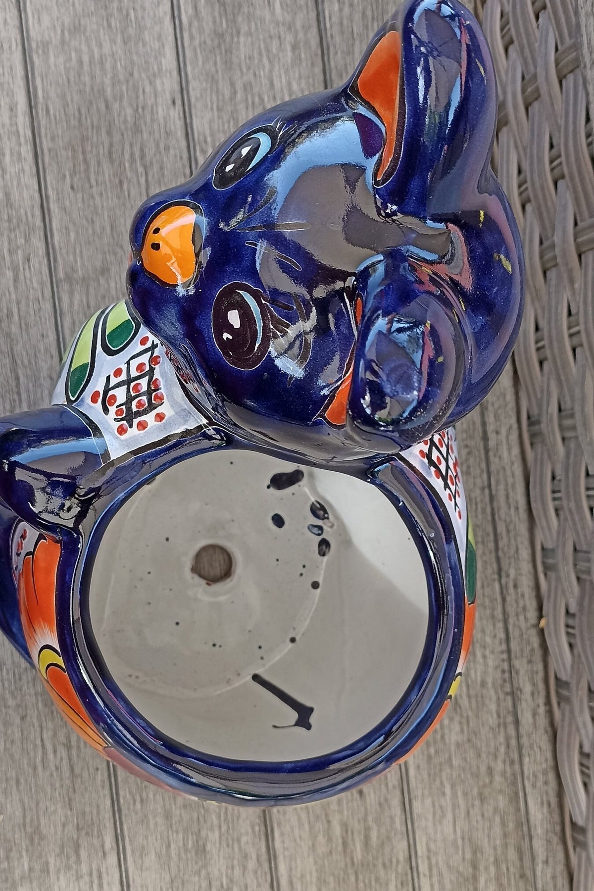 Talavera Cat Flower Pot, Ceramic Planter Home Decor, Indoor Outdoor Planter Pot, Mexican Pottery Yard & Garden Decor, Handmade