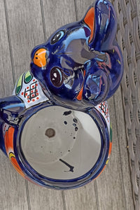 Talavera Cat Flower Pot, Ceramic Planter Home Decor, Indoor Outdoor Planter Pot, Mexican Pottery Yard & Garden Decor, Handmade