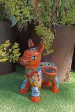 Talavera Donkey Planter Mexican Pottery, Ceramic Planter Pot for Indoor Home Decor or Outdoor Garden Decor, Hand Painted Burro Flower Pot