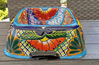 Ceramic Dog Dish, Talavera Pottery, Gorgeous Pet Food Bowl, Mexican Dog Bowl, Hand Painted Dog Lover Home Decor or Gift, Medium Sized Dogs