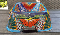 Ceramic Dog Dish, Talavera Pottery, Gorgeous Pet Food Bowl, Mexican Dog Bowl, Hand Painted Dog Lover Home Decor or Gift, Medium Sized Dogs