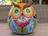 Ceramic Owl Flower Pot -Colorful, Owl Gifts, Talavera Pottery, Mexican Pottery -Medium, Indoor or Outdoor Owl Decorations, Ceramic Planter