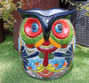 Gorgeous 14" Owl Flower Pot, Talavera Ceramic Planter, Handmade Pottery, Outdoor Garden Decor, Indoor Home Decor, Unique Gift for Birders