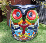 Gorgeous 14" Owl Flower Pot, Talavera Ceramic Planter, Handmade Pottery, Outdoor Garden Decor, Indoor Home Decor, Unique Gift for Birders