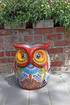 Gorgeous 14" Owl Flower Pot, Talavera Ceramic Planter, Handmade Pottery, Outdoor Garden Decor, Indoor Home Decor, Unique Gift for Birders