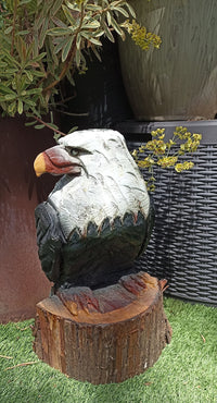 Bald Eagle Statue, Hand Carved Eagle Art, Yard & Home Decor, Chainsaw Art, Carved Eagle Statue, Outdoor Garden Statue
