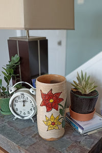 Ceramic Floral Planter for Outdoor Decor, Home Decor, Shelf Decor, Mexican Pottery, Handmade Flower Pot or Indoor Planter, Dried Flower Vase