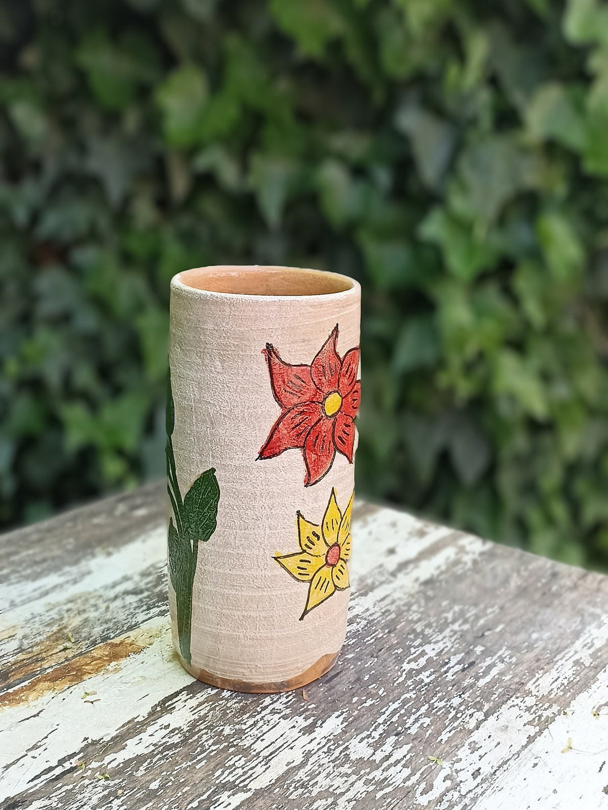 Ceramic Floral Planter for Outdoor Decor, Home Decor, Shelf Decor, Mexican Pottery, Handmade Flower Pot or Indoor Planter, Dried Flower Vase