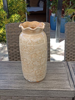 Stunning Planter with Etched Floral Designs, Handmade Mexican Pottery from Santa Maria Atzompa, Mexico, Classic Design