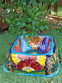 Ceramic Dog Dish, Talavera Pottery, Gorgeous Pet Food Bowl, Mexican Dog Bowl, Hand Painted Dog Lover Home Decor or Gift, Medium Sized Dogs
