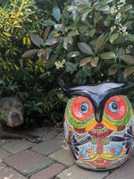 Gorgeous 14" Owl Flower Pot, Talavera Ceramic Planter, Handmade Pottery, Outdoor Garden Decor, Indoor Home Decor, Unique Gift for Birders