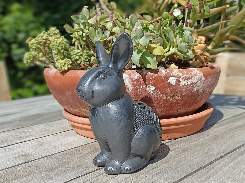 Black Rabbit Home Decor, Stunning Barro Negro Black Clay Handmade Mexican Pottery from San Bartolo near Oaxaca, Mexico