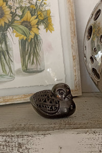 Cute Birdie Home Decor, Barro Negro, Black Clay, Handmade Mexican Pottery from San Bartolo near Oaxaca, Mexico